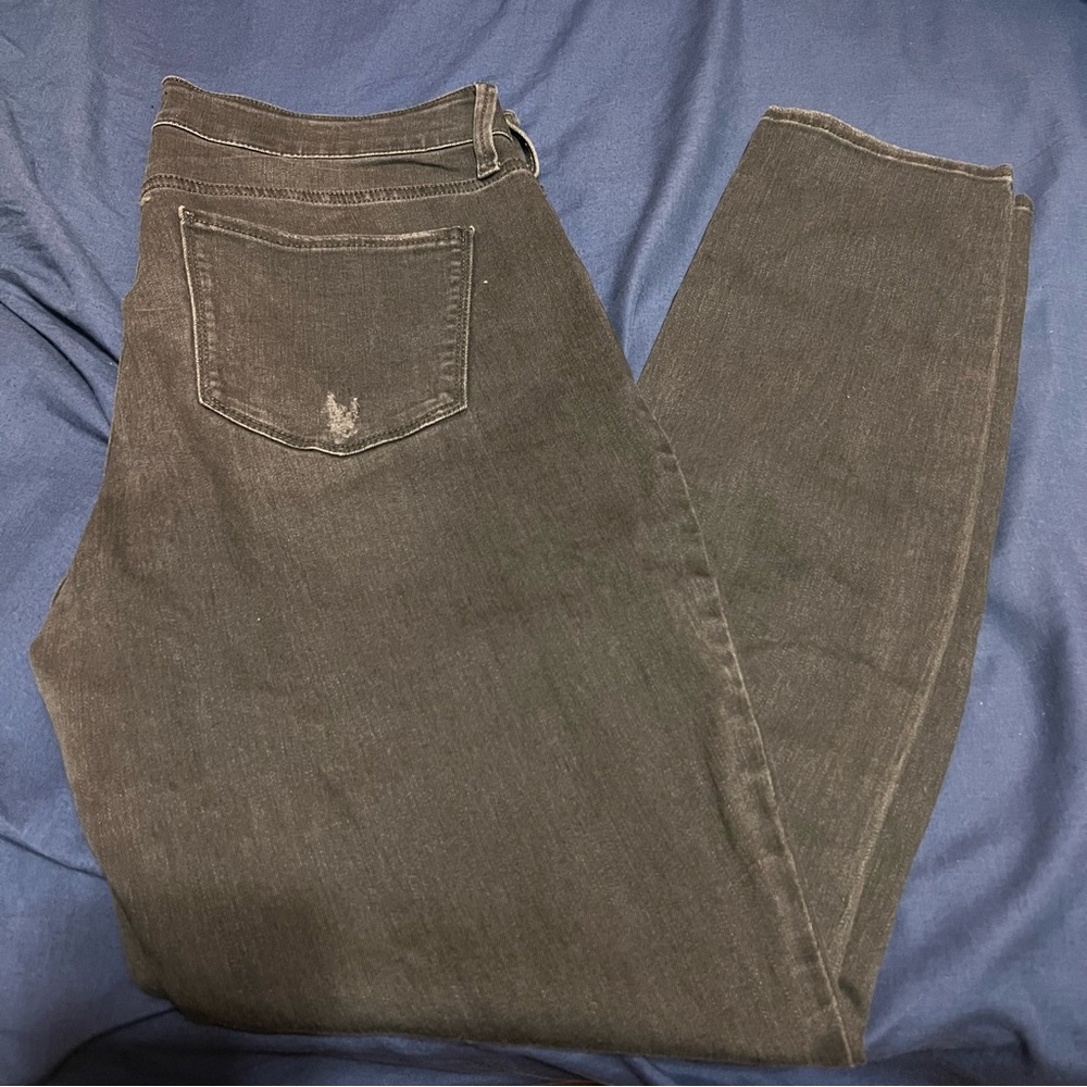 NYDJ Ami skinny jeans with distressing dark grey size 14 womens